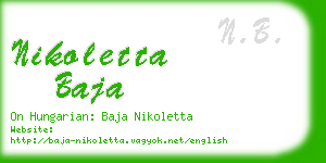 nikoletta baja business card